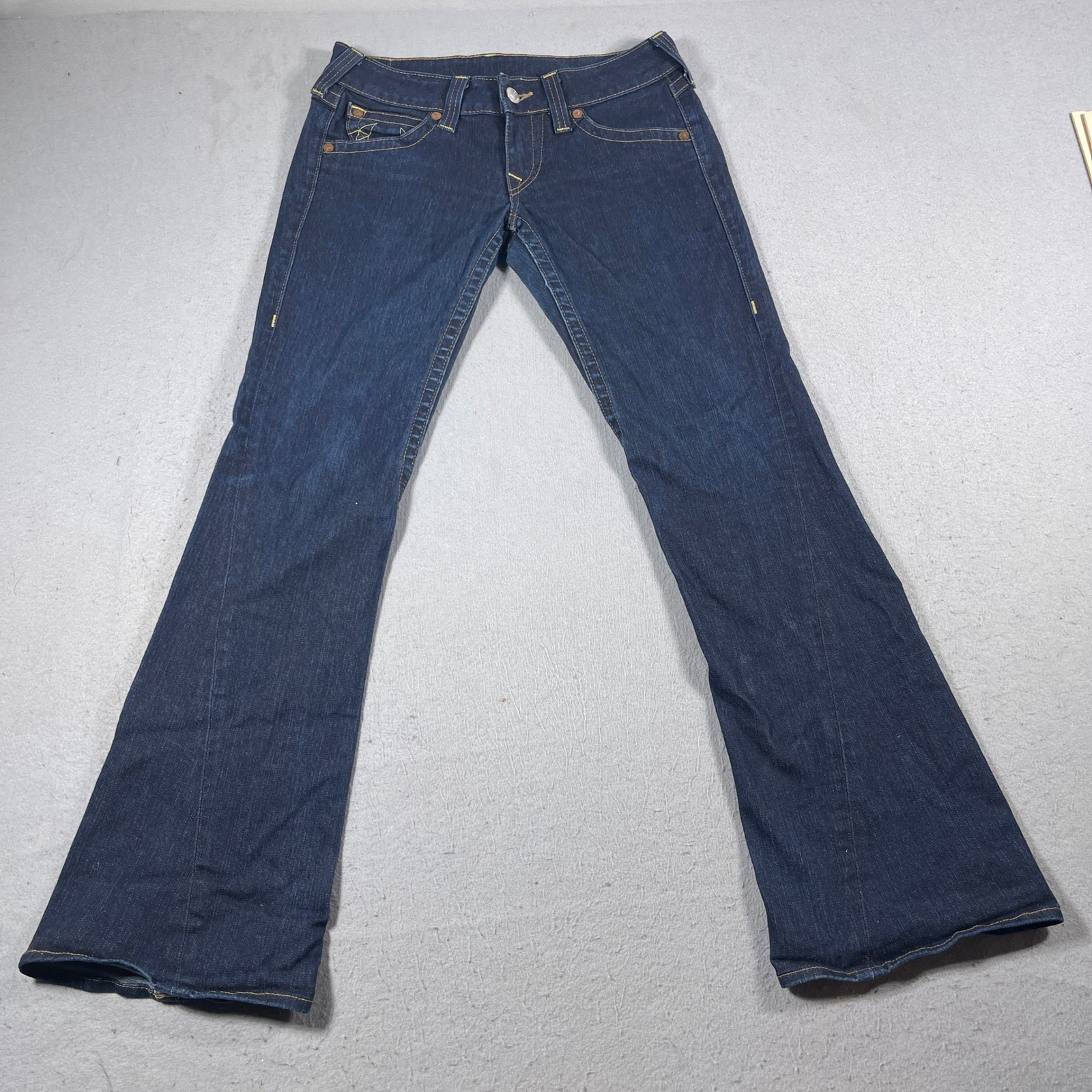 True Religion Brand Jeans Women 30 Bootcut Dark Wash Made In Usa Stretch Denim